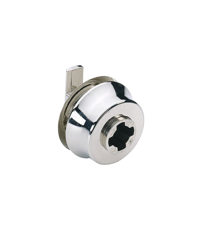 Zylinderglasschiebetürschloss Typ 326 mit Dreh-Druckfunktion, Aluminium Optik