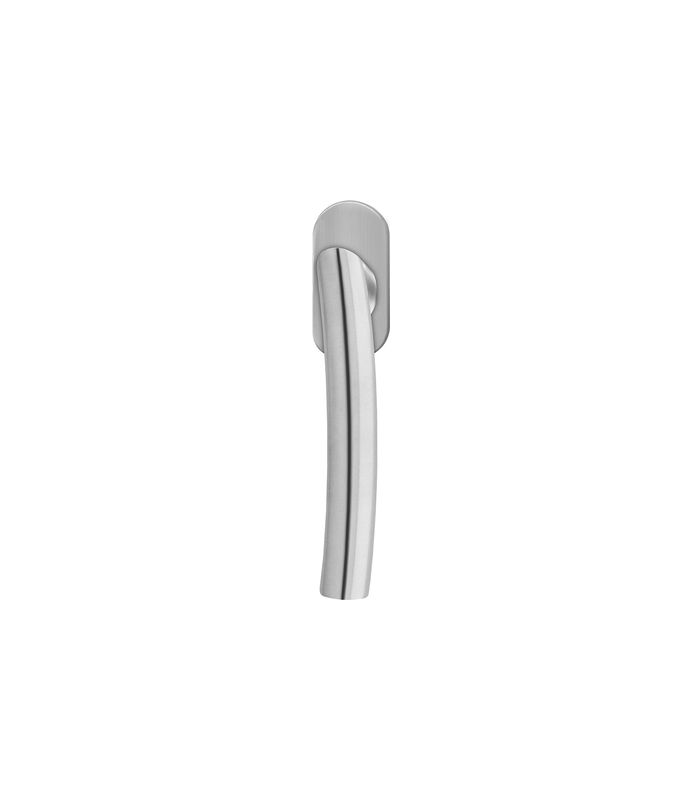Fenstergriff EF564R rechts mit 4-fach Rast. ovale Abdeckkappe, Edelstahl matt