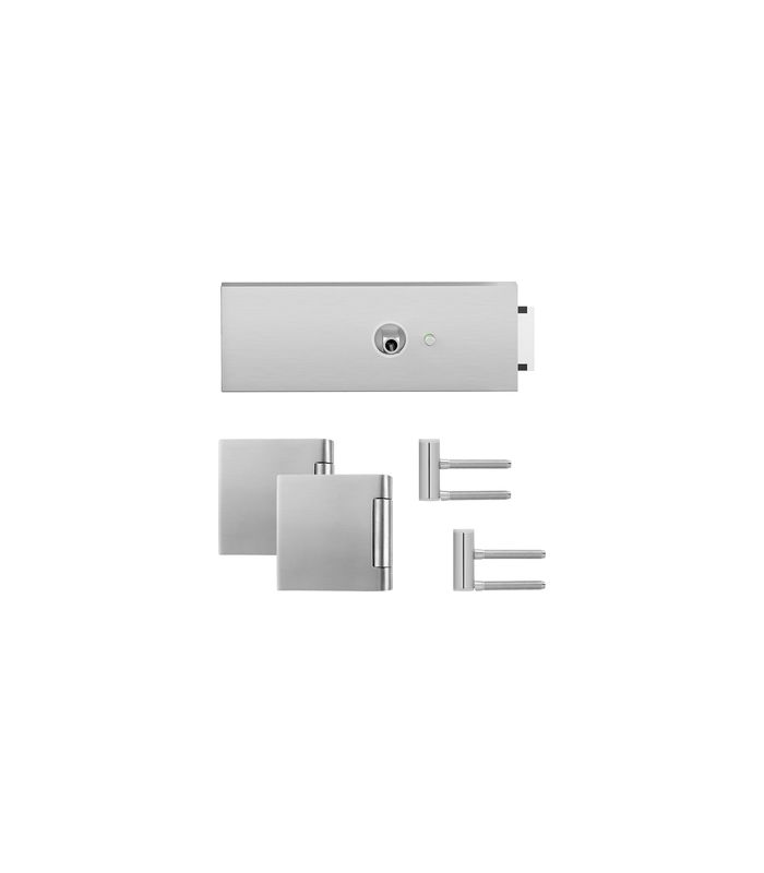Glastürschloß KD Comfort EGS 660QL S9 71 mit Bänder Edelstahl matt KD Comfort Privacy