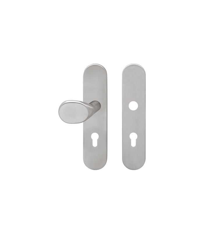 Schutzwechselgarnitur ESG670 - PZ, 72mm Knopf EK582G gekröpft Edelstahl poliert
