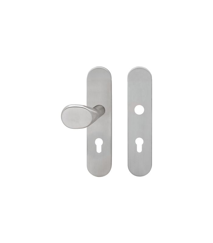 Schutzwechselgarnitur ESG675A - PZ, 72mm Knopf EK583G gekröpft Edelstahl poliert