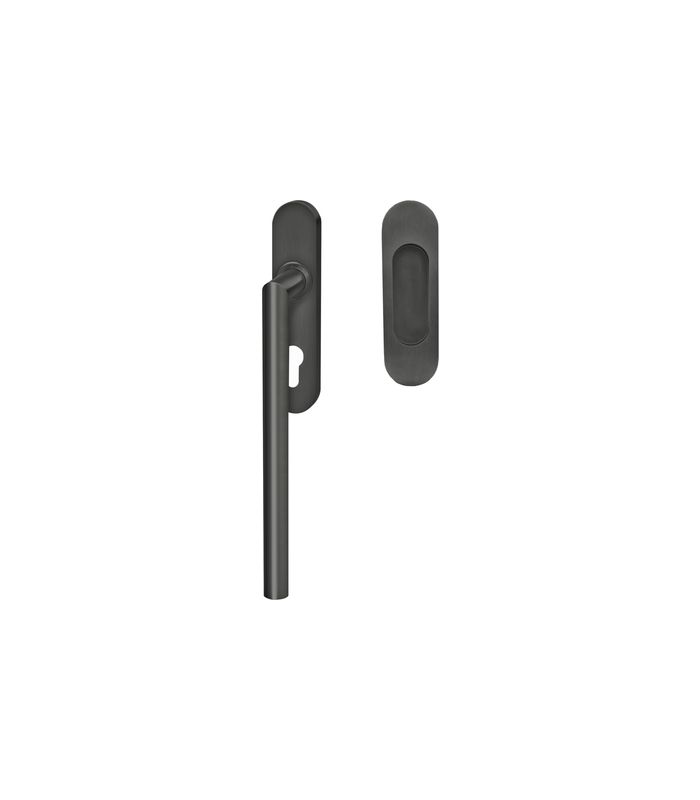 Hebeschiebetürgriffset EHSSET28 - PZ ungelocht, Titan grau 9/10 mm