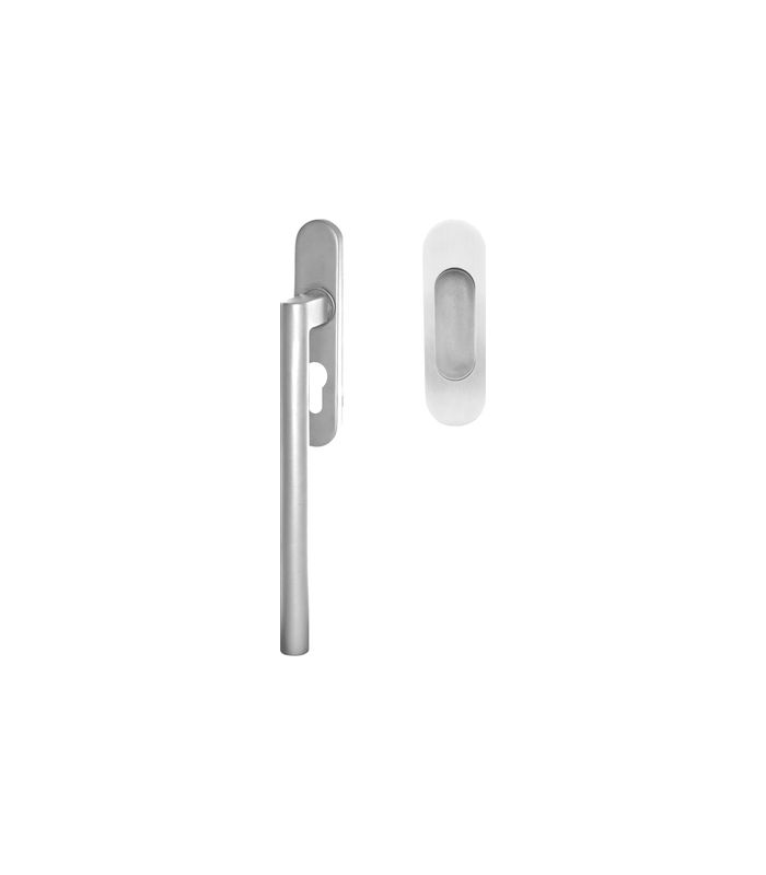 Hebeschiebetürgriffset EHSSET45 - PZ ungelocht, Edelstahl matt 9/10 mm