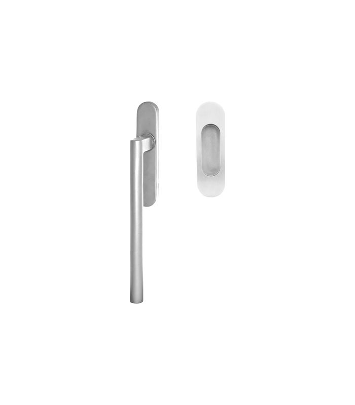 Hebeschiebetürgriffset EHSSET45 - UN ungelocht, Edelstahl matt 9/10 mm