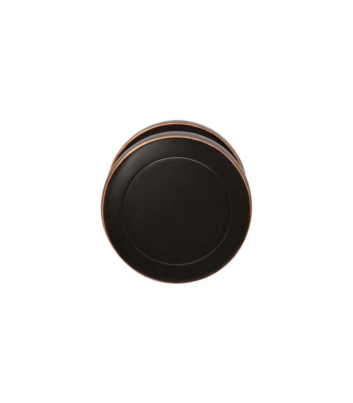 Knopf EK530 R2 mit Rosette fest Ring kantig Edelstahl matt Antik Bronze Optik