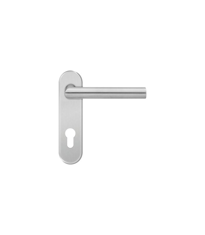 Kurzschildgarnitur Rhodos XL EKS/FS 18V PZ 72mm FS 9mm Edelstahl matt 170x46mm