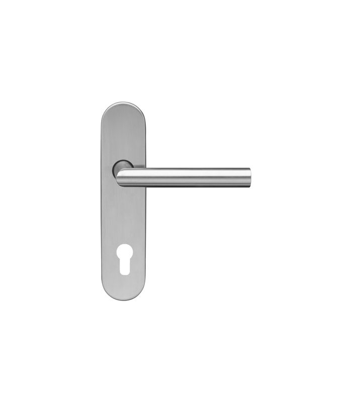 Langschildgarnitur Rhodos EL28A PZ0 92mm Edelstahl matt 200x40mm TS 27-60mm