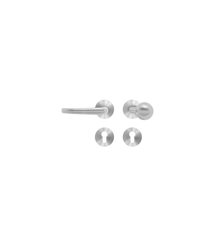 Wechsel-Rosettengarnitur Elba EPRO22 GK4 PZ Edelstahl matt links TST 35-75mm