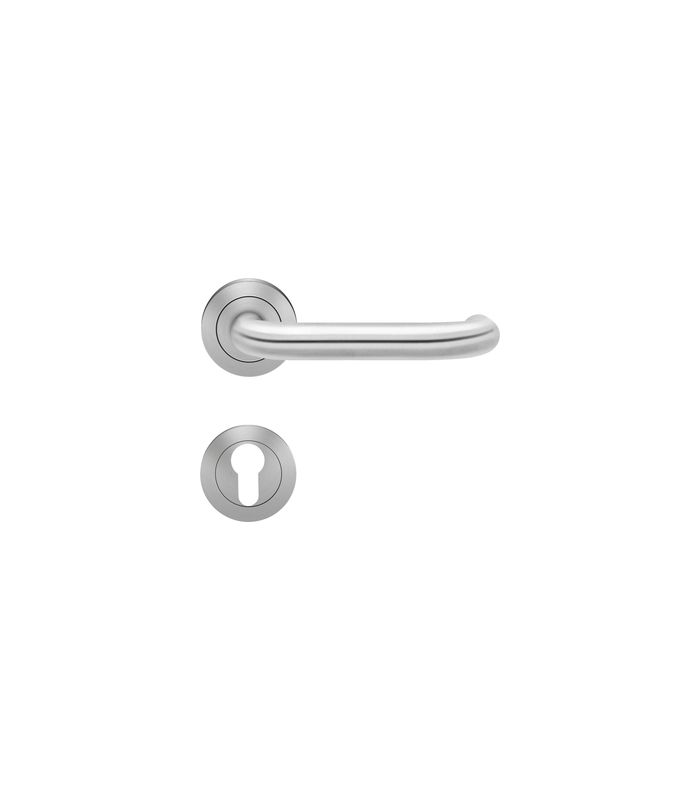 Drücker-Rosettengarnitur Kreta ER/EN 27 PZ Edelstahl matt TS 38-48mm