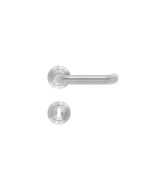 Drücker-Rosettengarnitur Kreta XL ER17 BB Edelstahl matt TS 38-48mm