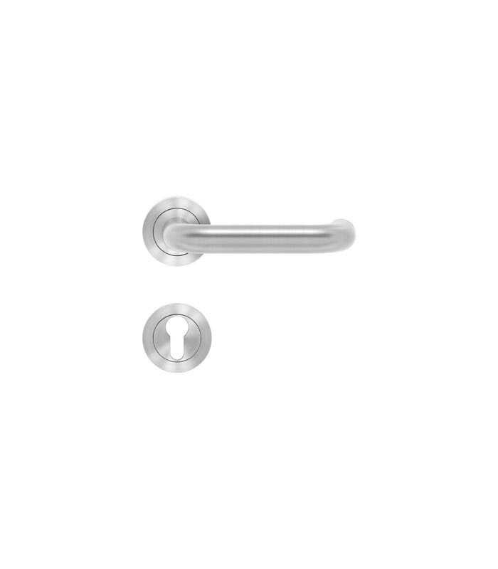 Drücker-Rosettengarnitur Kreta XL ER17 PZ Edelstahl matt TS 38-48mm