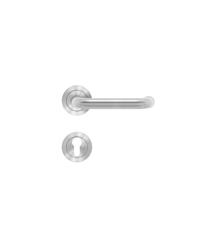 Drücker-Rosettengarnitur Kreta ER27 PZ Edelstahl matt TS 39-48mm