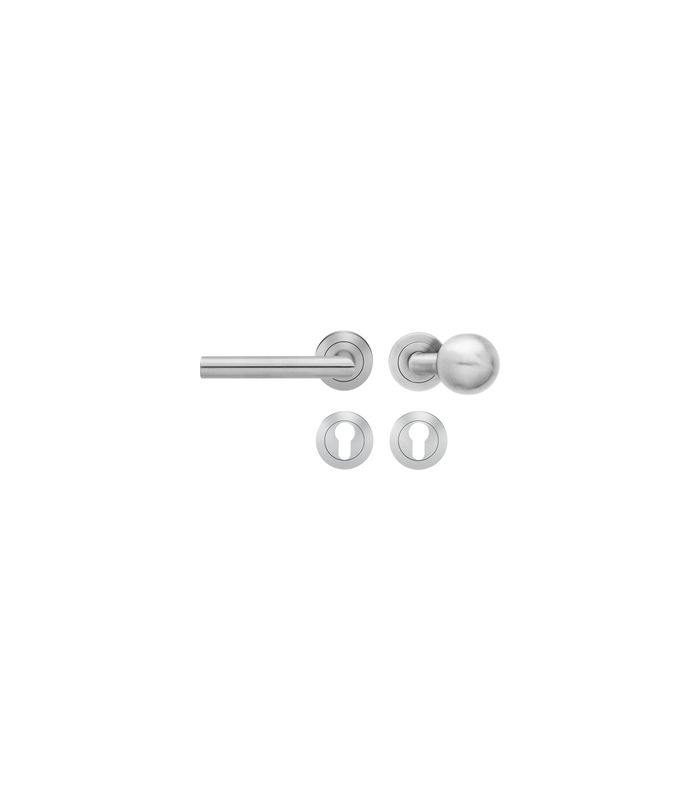 Wechsel-Rosettengarnitur Rhodos ER28 PZ Edelstahl matt links TS 39-48mm