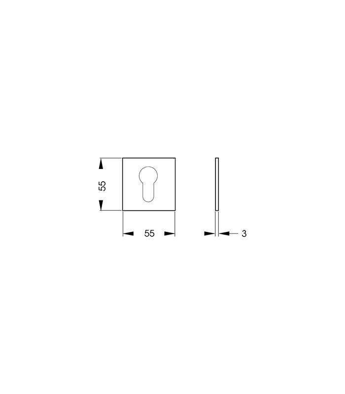 PZ-Rosetten EZ180Q PZ Edelstahl matt PlanDesign
