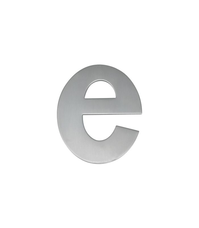Kleinbuchstabe e Edelstahl matt Höhe 110mm EZ205 E 71