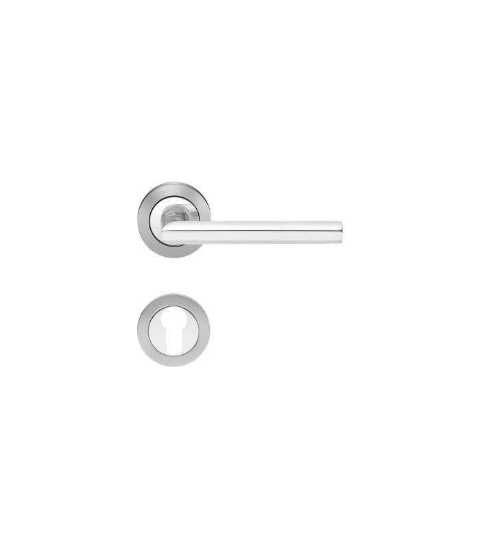 Drücker-Rosettengarnitur Porto ER43 PZ Edelstahl poliert /matt TS 39-48mm