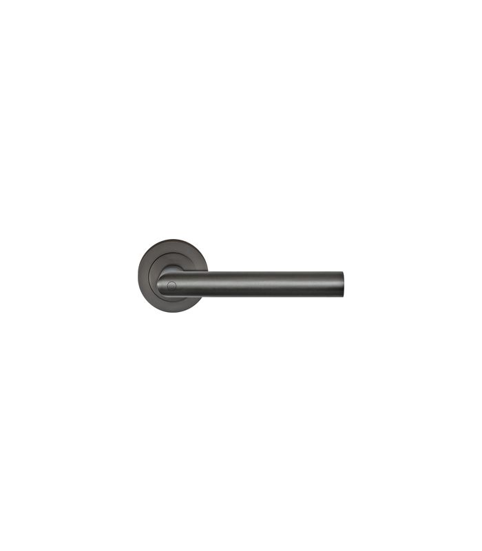 Drücker-Rosettengarnitur Rhodos ER28 DIN R ohne Schlüsselrosette Titan grau KD Basic TS 45mm