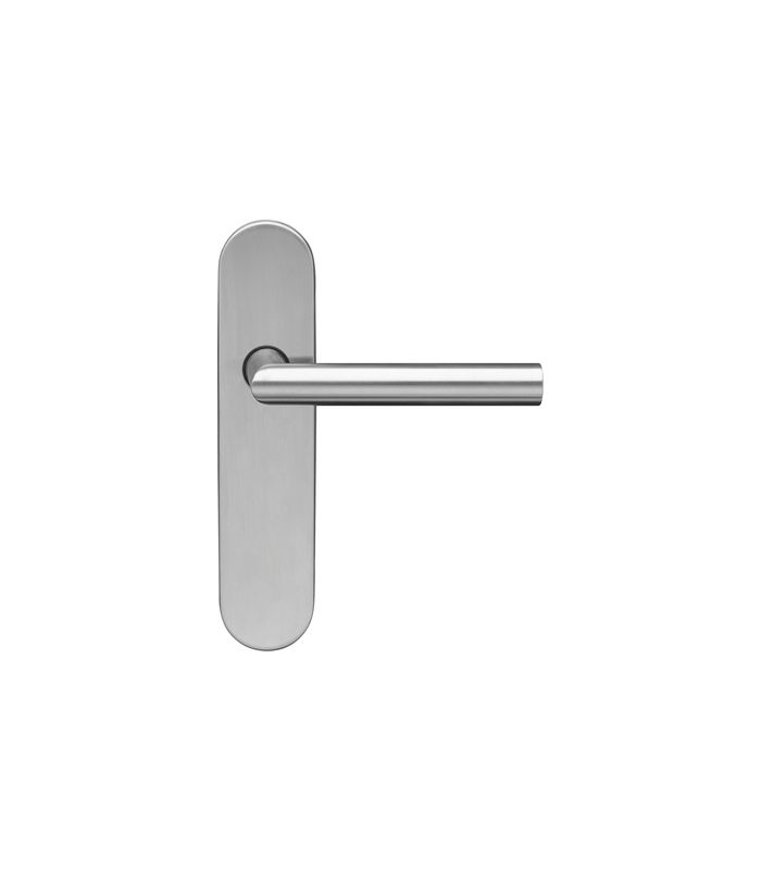 Langschildgarnitur Rhodos EL28A UN ungelocht Edelstahl matt 200x40mm TS 27-60mm