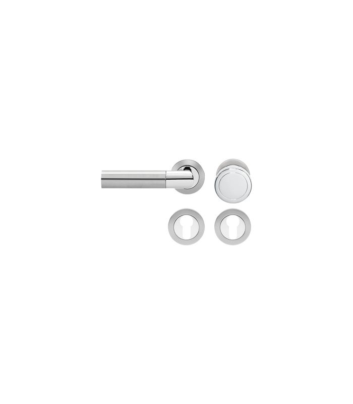 Wechsel-Rosettengarnitur Oregon ER48 PZ links Edelstahl poliert /matt TS 39-48mm