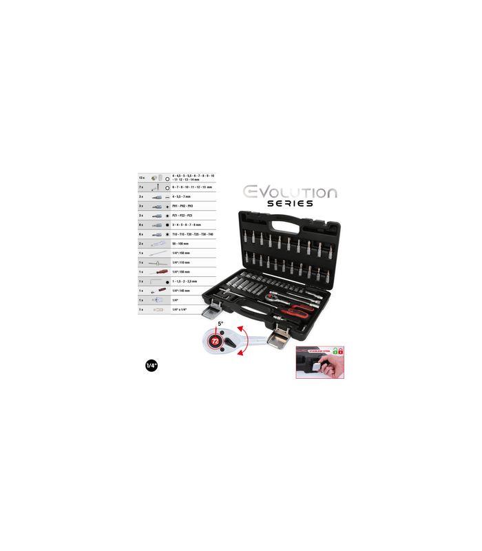 Steckschlüssel-Satz 1/4" 53-teilig KS Tools