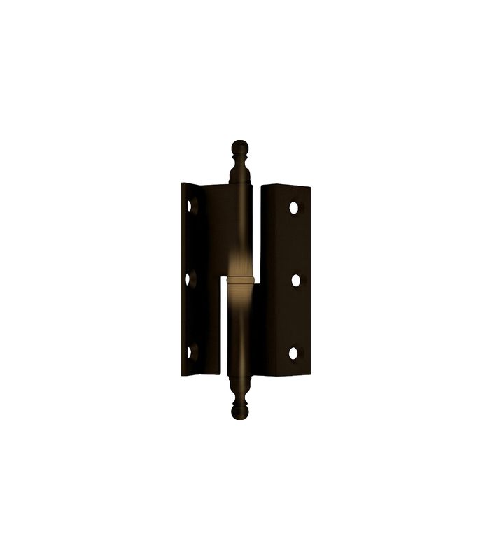 Möbel- Stilband, 212, 31076, links, Länge 80mm, überfälzt (Kröpfung D 7,5), Messing braun antik