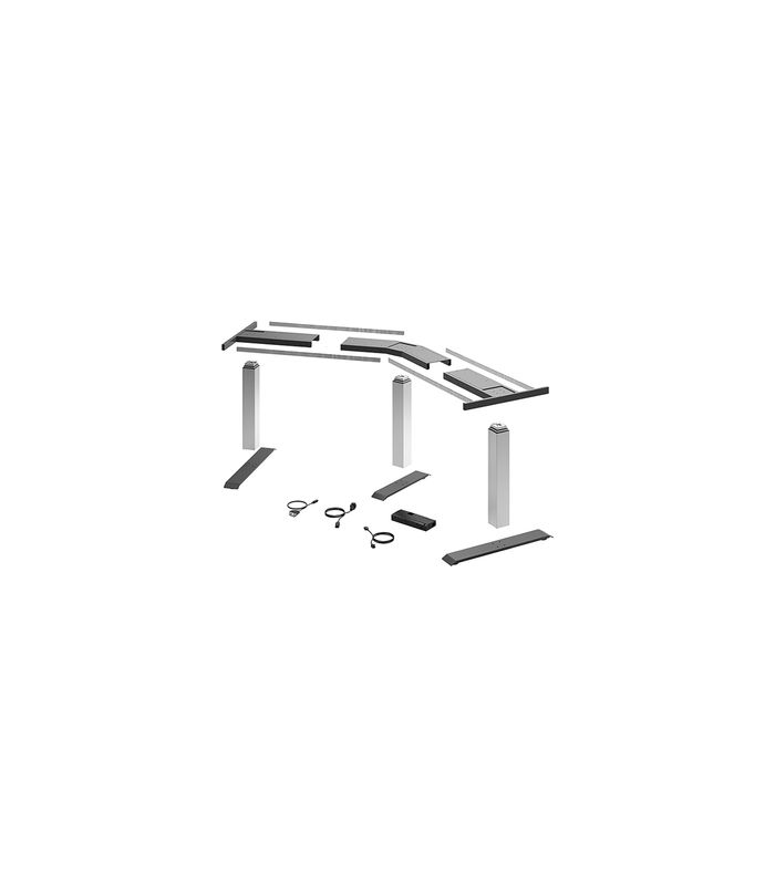 LegaDrive Systems Tischgestell-Set 135°-Winkel, silber, graphitgrau