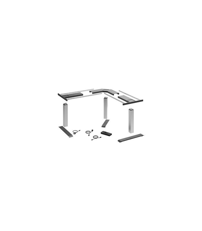 LegaDrive Systems Tischgestell-Set 90°-Winkel, silber, graphitgrau
