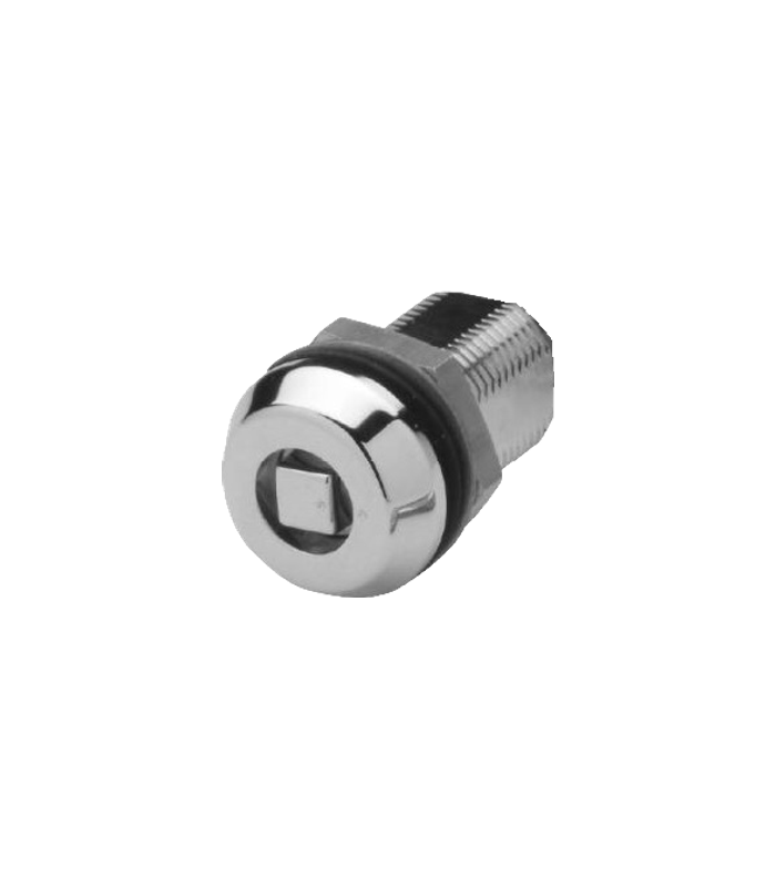 Drehriegel Kompressionsverschluss-35 mm GD-ZN verchromt, ohne Hebel Vierkant 8 mm
