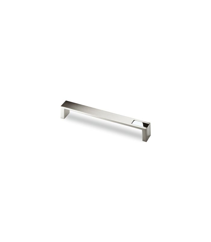 Möbel- Griff, Intra, 9105735, Breite 25x 192mm, Höhe 26mm, edelstahloptik, glanz verchromt