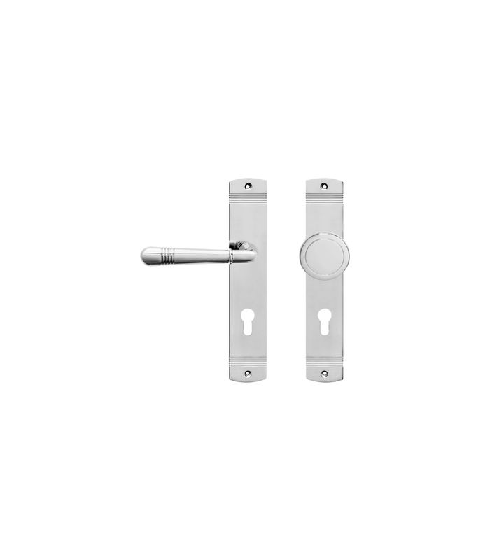 Langschildgarnitur Montmartre L270 WGL 72 mm Chrom poliert TS 38-48mm