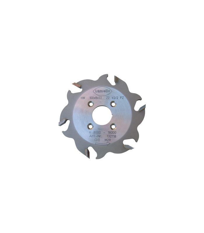 Nutfräser für Nutfräsmaschine, HW 100x8xØ22 mm, Z2+V4, NL 4, für Clamex S-18