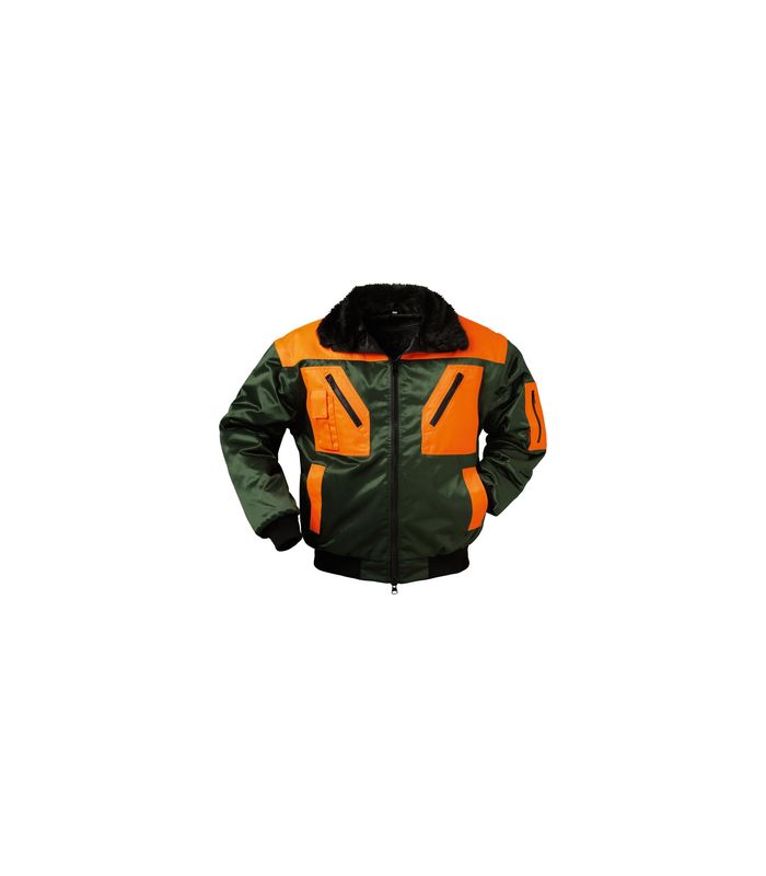 Pilotenjacke Rotdorn, Gr. S, grün/orange