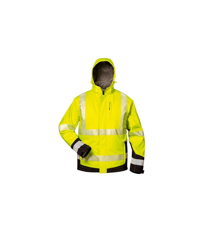 Warnjacke Melvin, Softsh. Gr. S, gelb/schwarz