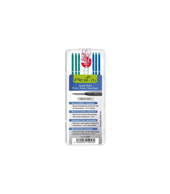 Minen-Set für Tieflochmarker Pica-Dry weiß, grün, blau Pica