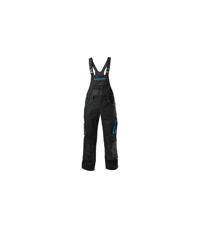 FORTIS H-Latzhose 24, schwarz/türkis, Gr. 31