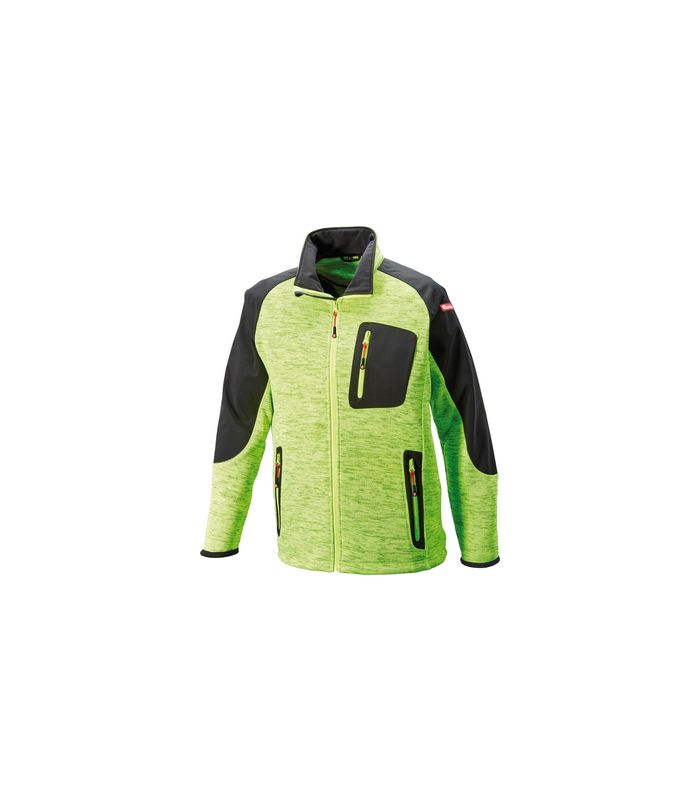 Strickjacke, Softshell, Gr. XL, limegreen/schw., FORTIS