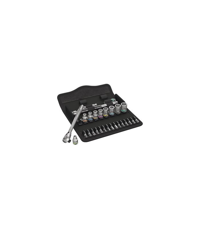 Steckschlüssel-Satz 1/4" ZYKLOP switch 28-teilig in Textilbox Wera