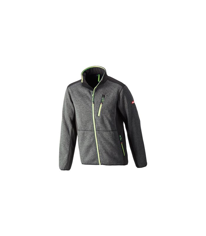 Strickjacke, Softshell, Gr. 3XL, dunkelgrün -lime, FORTIS