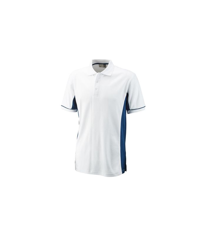 Poloshirt Function Cont., Gr. XL, weiß-indigo