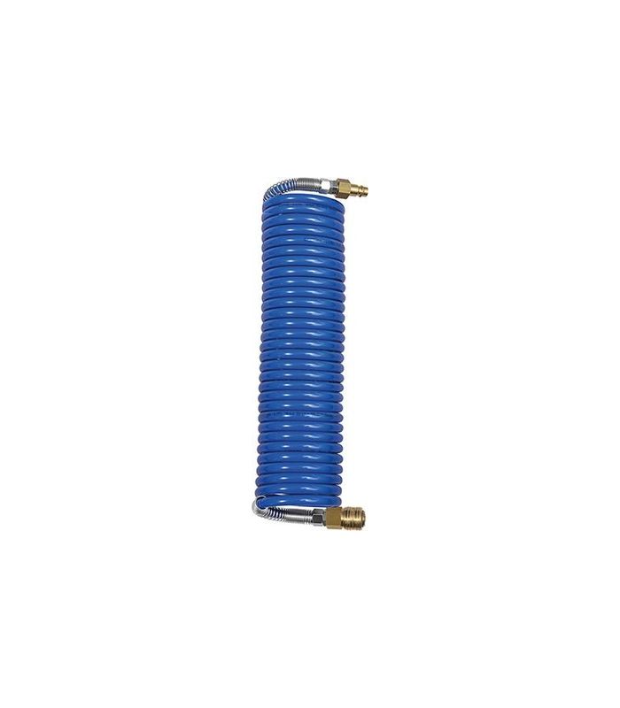 Spiralschlauch PA blau, Kupplung u Stecker NW7,2 12x9mm, 7,5m RIEGLER