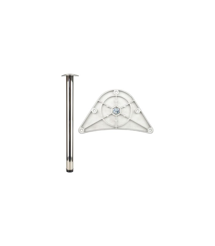 Tischbein Stück Ø 80 x 1100-1120 mm chrom poliert, Befestigung -Platte rund