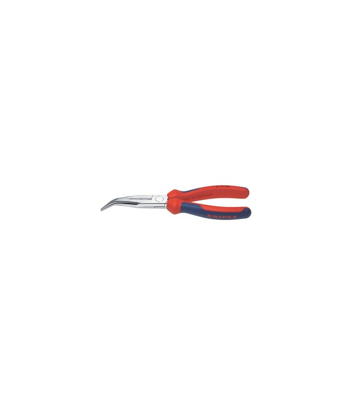 Storchschnabelzange verchromt gebogen mit Mehrkomponenten-Griffen 200mm KNIPEX
