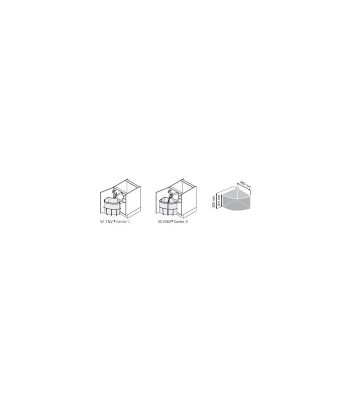 Einbau-Abfallsammler Set, ENVI-Center 1 400er, 1x18 l, weißaluminium RAL 9006