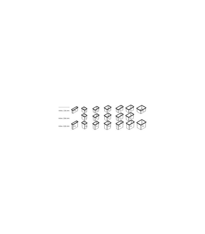 ENVI-EIMER-10 l, 183x382x216 mm hellgrau