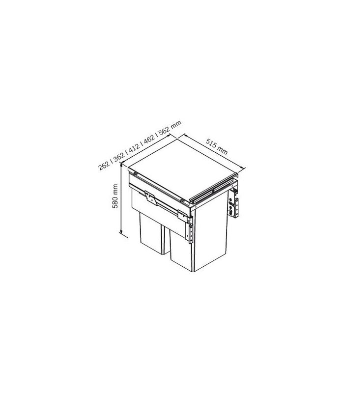 Abfalltrennsystem, ENVI-Space XX Pro 300er, 1x32/1x1,2 l, hellgrau