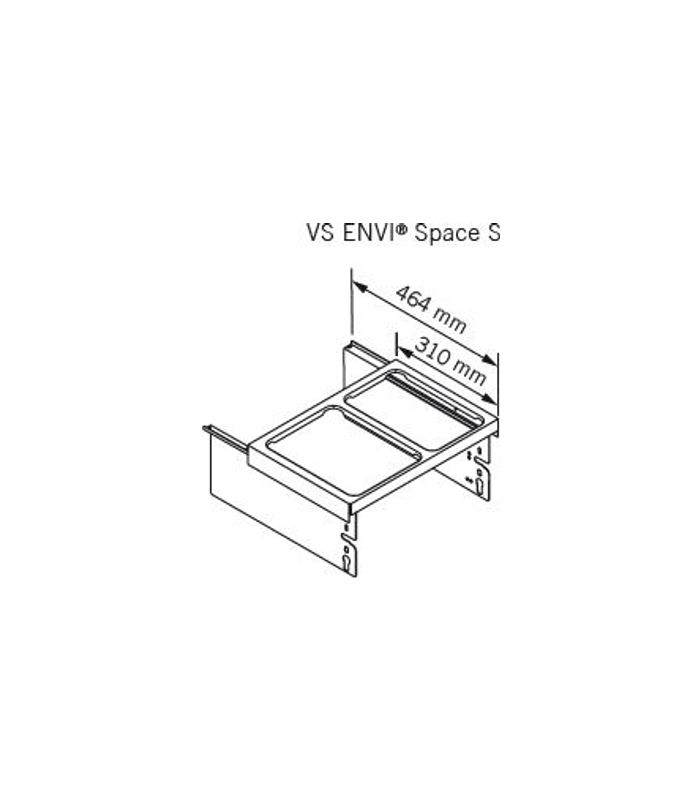 Abfalltrennsystem, ENVI-Space S, 500 1x15,5/1x12 l, hellgrau
