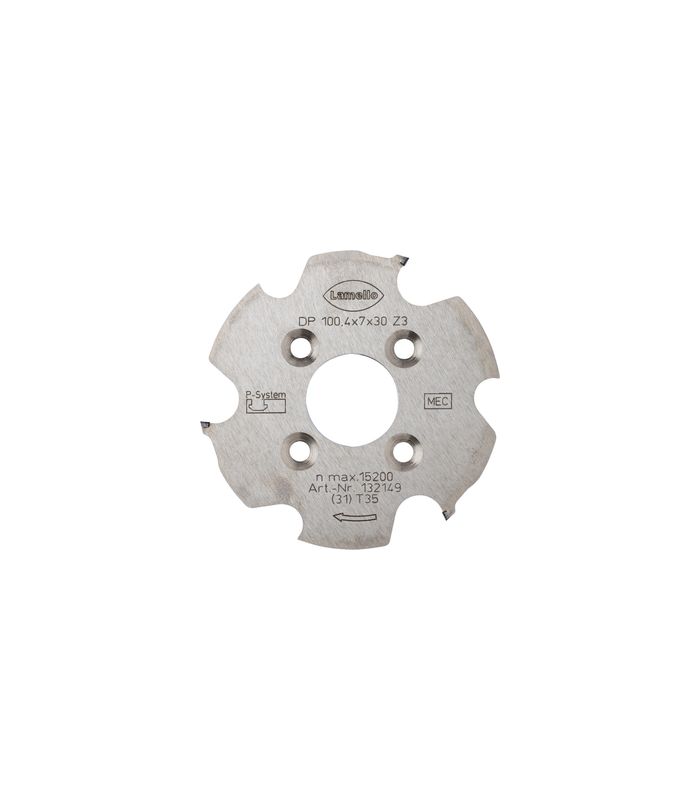 P-System Nutfräser CNC, DP, linkslaufend Ø100.4x7xØ30 mm, Z3, NL 4xØ6.6xØ48 mm