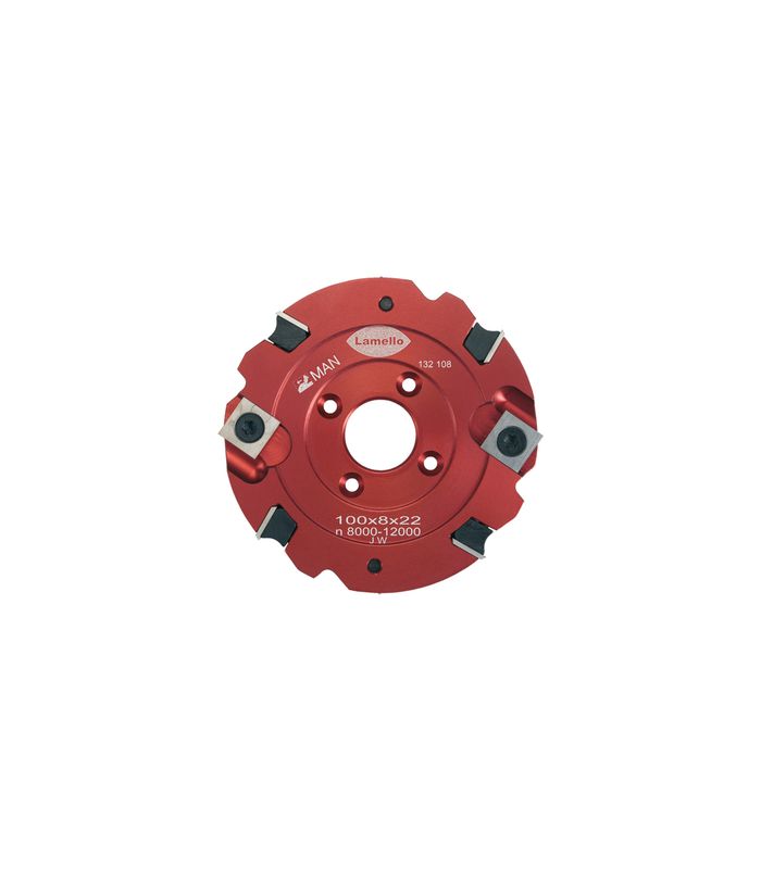 Nutfräser HW 100 x 8 x 22 Z4+V4 WS NL rot eloxiert, für Clamex S