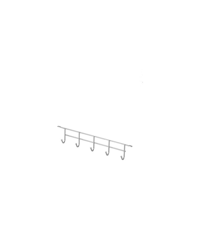 Hakenleiste, Hook, 5 Haken Obermontage, chrom