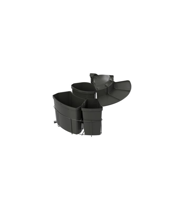 Einbau-Abfallsammler Set, ENVI-Center 3 500er, 1x9/1x12/1x18 l, lavagrau